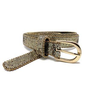 Gold Glitter Beaded Belt M L 0.5"